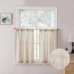 Tollpiz Linen Tier Rod Pocket Semi Sheer Half Kitchen Curtains Burlap... New. Price: $26.99.