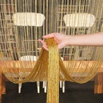 Vagasi 118 X 100 Inch Gold String Curtains For Doorways - Glitter Fringe Pane... New. Price: $47.91.