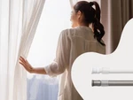 Adjustable Tension Rod - Perfect For Lightweight Voile Curtains Easy Setup New. Price: $29.99.