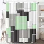 Geometric Fabric Shower Curtain - 60 X 72 Inch Abstract Modern Cloth C... New. Price: $33.33.