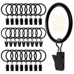 Ninsula 26 Curtain Rings With Clips, Hooks For Pcs, Black New. Price: $7.98.