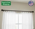 Decopolitan Ball Single Telescoping Drapery Rod Set, Short, Black, 18 To 36-INCH Open. Price: $24.98.