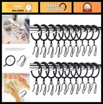 60 Metal Curtain Rings & Pin Hooks Set - 1.26" Drapery Hanging Hardware, Black New. Price: $45.99.