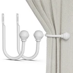 Curtain Holdbacks White 2PCS, Tiebacks Wall Mounted Hooks Holder New. Price: $15.19.