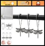 Dragonfly Shower Curtain Hooks 12PCS, Rustproof Stainless Steel Rings, Nature-in New. Price: $21.59.