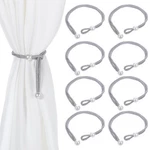 Classicseali 8PCS Curtain Ties For Drapes, Adjustable Rope Tiebacks, Sil New. Price: $17.50.