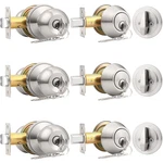Probrico Brushed Nickel Door Knob And Single Cylinder Deadbolt Front New. Price: $81.36.