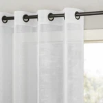Archaeo Slub Textured Linen Blend Grommet Top Curtain, 52" 95" L, White New. Price: $23.19.