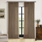 Brown Pleated Linen Curtains 96 Inches Long Living Room 2 Panel Set Semi Shee... New. Price: $80.22.