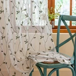 Amhoo 2 Panels Embroidered Leaf Pattern Semi Sheer Curtains Foliage Floral Voile New. Price: $40.53.