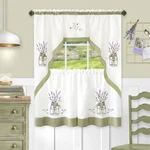 3PC Lavender Design Swag Pair Tier Curtains Set Rod Pocket Window Panel Bedroom New. Price: $27.99.