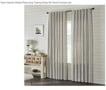 Piper Classics Market Place Blue Ticking Stripe 96" Curtain Panels Set 2/ Nwob Used. Price: $67.93.