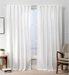 Velvet Hidden Tab Top Curtain Panel, 52X108, Winter White, Panels New. Price: $49.99.