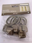 1" Clip Drapery Rings Brass Set Of 7 Art Deco Styling Home Trends New. Price: $6.40.