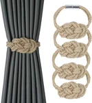 4 Pack Natural Jute Magnetic Curtain Tiebacks, Boho Rustic Style Decorative New. Price: $27.99.