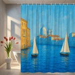 Elegant Blue Venice Shower Curtain For Bathroom Decor New. Price: $19.99.