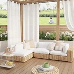 Non-see-through Outdoor Sheer Curtains Waterproof For Patio, Porch 2 Panels New. Price: $15.15.
