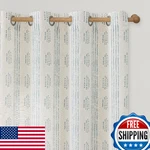 Ugoutry Boho Linen Curtains For Bedroom Living Blue Farmhouse New. Price: $80.73.