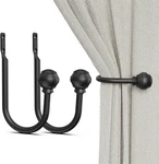 Hion Curtain Holdbacks Black 2PCS, Tiebacks Wall Mounted Hook... New. Price: $13.04.