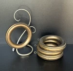 Kirsch Wood Trends 2" Fluted Drapery Pole Rings Bronze Finish 5 Sets Of 4 Avail Used. Price: $18.00.