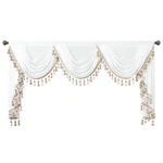 Vogol Sheer White Living Room Window Valance, Luxury Silky Waterfall Curtain ... New. Price: $115.99.