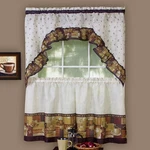 Achim Embellished Tier And Swag Window Curtain Set - 57 Inch Width, 24 Leng New. Price: $28.75.
