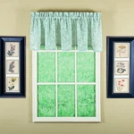 Today's Curtain Todays Willow Faux Linen Print Scallop Valance 18 Green New. Price: $28.77.