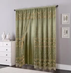 Set Of 2 Panels Layers Voile Sheer Rod Pocket Window Curtain And Valance New. Price: $27.99.