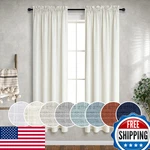 Mrs.naturall Linen Curtains 38 Inch Wide For Bedroom 2 Panels Set Rod New. Price: $42.81.
