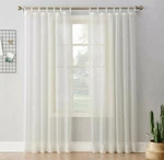 84"X59" White Tab Top Curtain Panel, Emily Sheer Voile, No. 918 New. Price: $16.99.