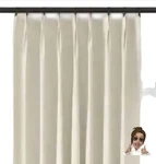 Chrisdowa Birch Pinch Pleated Blackout Linen Curtains L-90" X W-40" New. Price: $34.99.