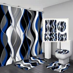 Nkzply 4 Pcs Blue Shower Curtain Black 70.8"W X 70.8"L (pack Of 1), New. Price: $30.98.