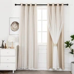 Blackout Curtains 52 X 84 Grommet Thermal Noise Reduction Beige Inlinas Room New. Price: $59.99.