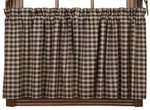 Bingham Star Lined Window Tier Set Black & Red Country Plaid Cafe Curtains 24" New. Price: $49.95.