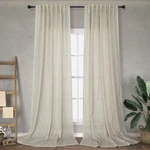 Flax Linen Curtains 84 Inch Length For Living Room 2 Panel Back Tab Rod Pocke... New. Price: $50.89.