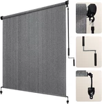 Cordless Outdoor Roller Shades 8'WX8'H For Patio, Porch, Pergola - Gray New. Price: $133.99.