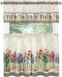 Achim Garden Blooms Printed Tier & Valance Curtain Set 58X36/58X13 Open. Price: $15.99.