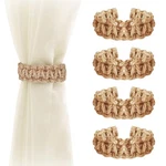 Swjlr Curtain Tiebacks 4 Pack Yellow Woven Holdbacks For Home Outdoor Be New. Price: $15.30.