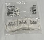 Ikea Syrlig 1.5" Curtain Ring Set (10-PACK W/ Hooks & Clips) White New Nip. Price: $11.95.