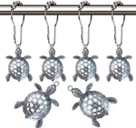 Aimoye Sea Turtles Shower Curtain Hooks Rings For Bathroom, Silver Metal New. Price: $17.30.
