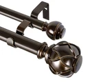 Curtain Rod Double 140-195 Telescoping Heavy Duty Antique Bronze Kamanina 12-16 New. Price: $89.99.
