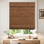 Lazblinds Cordless Blackout Bamboo Roman Shades, Room Darkening For Inter New. Price: $40.00.