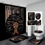4PCS Bathroom Shower Curtain Sets, Inspirational Quote Afrcian Amer... Fast Ship New. Price: $33.99.