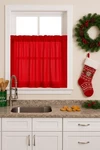 Sweet Home Collection Kitchen Window Tier Curtain 24" Ribcord Red New Sealed. Price: $13.49.
