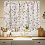Floral Kitchen Curtains 24 Inch Length White Window Over Sink Spring ... New. Price: $37.93.