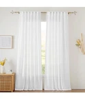 Ryb Home White Curtains Sheer Linen Texture 52 95 Light Translucent-set Of New. Price: $18.00.