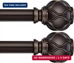 WIN4ALL Pack Bronze Heavy Duty Curtain Rods For Windows 66 To 120 Inch, New. Price: $51.64.