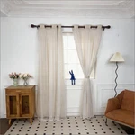 Inlinas Beige Blackout Curtains With Sheer Overlay - Grommet Top Thermal And New. Price: $69.96.