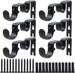 Double Curtain Rod Bracket 6 Pack Metal Holders For Wall Black New. Price: $20.41.