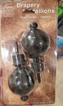 2 Cassidy West Finials Rustic Iron Drapery Hardware / Bed Post Baroque Medallion New. Price: $9.99.